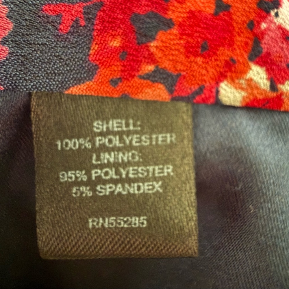 Express Size 8 Pleated Floral High Waisted Skort Shorts Navy Pink Orange - Picture 8 of 8